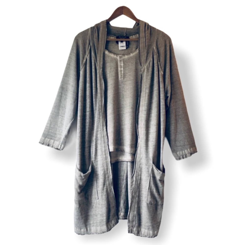 Angel Apparel Taupe Linen Two Piece Set (S)